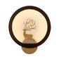 Frendorf | Houten Halo Ring Muurverlichting Hedendaags Zwart/Beige LED Wandlamp met Sika Hert Silhouet