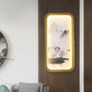 Frendorf | Chinesisches Tinte Dorf/ Lotus Wandlampe Stoff Familienzimmer LED Wandmontage Licht in Gold