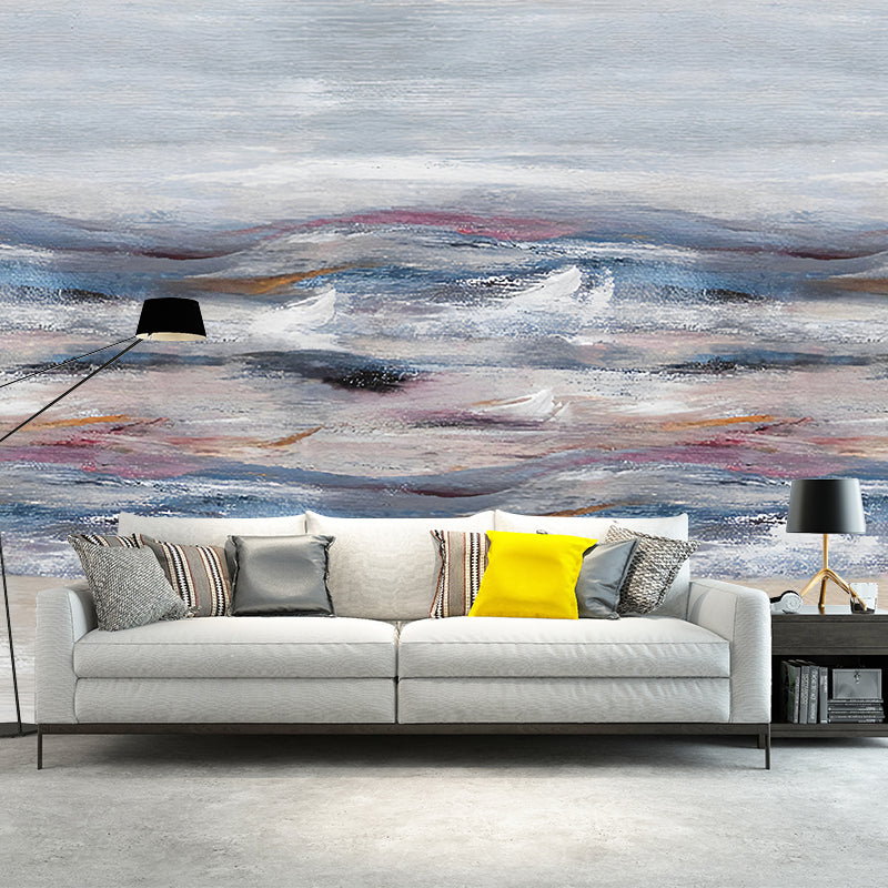 Frendorf | Blau und Lila Einfachheit Wandtapete Maßgeschneiderte Ombre Wandkunst für das Arbeitszimmer