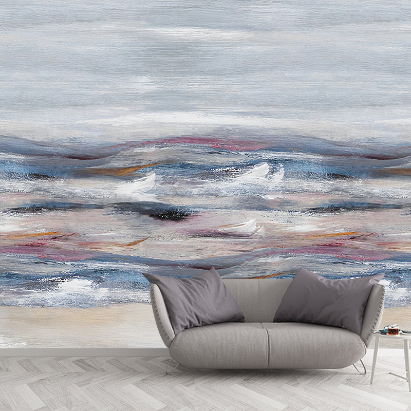 Frendorf | Blau und Lila Einfachheit Wandtapete Maßgeschneiderte Ombre Wandkunst für das Arbeitszimmer