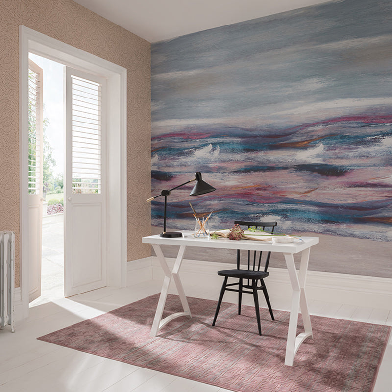 Frendorf | Blau und Lila Einfachheit Wandtapete Maßgeschneiderte Ombre Wandkunst für das Arbeitszimmer