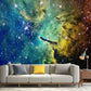 Modernismus Galaxy Wandtapete für die Decke, personalisierte Größen Wanddekoration in Gelb und Grün