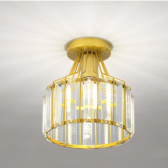 Frendorf | LustraVive Kristall-Deckenleuchte | Modernes Kuppeldesign | 1-Licht Semi-Flush Mount | Zeitlose Eleganz für Ihr Zuhause