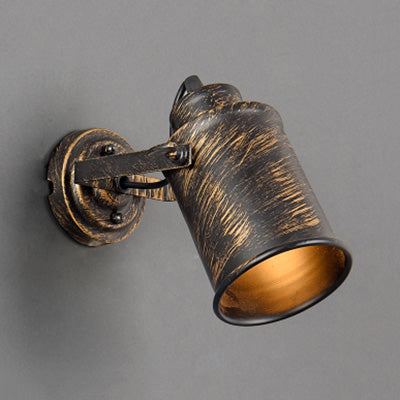 Frendorf | Metalen cilinder wandlamp vintage rustiek 1 licht koffiehuis wandlamp hanglamp in messing