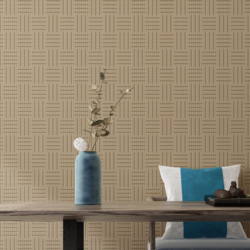 Frendorf | 33' x 20.5" Grasgeweven Behangrol voor Slaapkamer Aziatisch Geïnspireerde Wandbekleding in Neutrale Kleur, Vlekbestendig