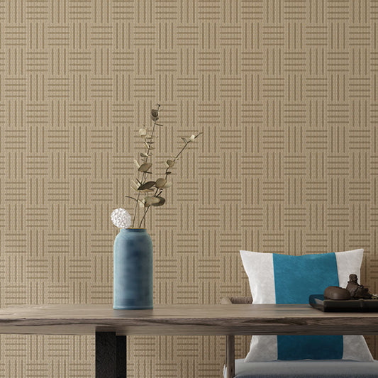 Frendorf | 33' x 20.5" Grasgeweven Behangrol voor Slaapkamer Aziatisch Geïnspireerde Wandbekleding in Neutrale Kleur, Vlekbestendig