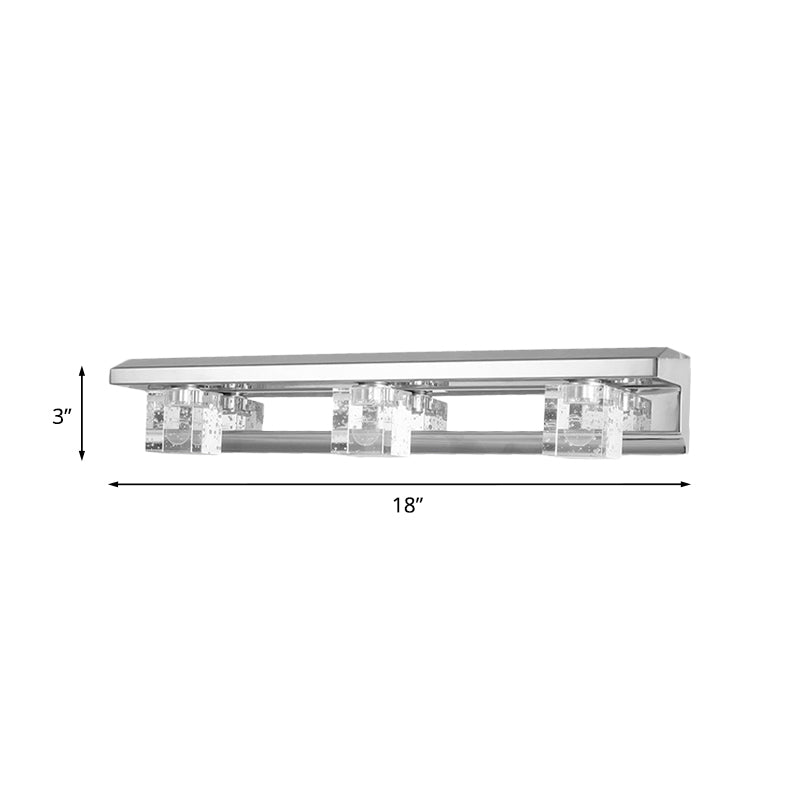 Frendorf | Krom Finish Lineaire Wandlamp Moderne Kristal Kubus 2/3 Koppen Bad LED Muur Bevestiging Verlichting in Warm/Wit Licht