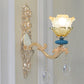 Frendorf | 1/2-Bulb Bloemen Wandlamp Armatuur Traditionele Gouden Afwerking Kristal Wandgemonteerde Verlichting