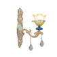 Frendorf | 1/2-Bulb Bloemen Wandlamp Armatuur Traditionele Gouden Afwerking Kristal Wandgemonteerde Verlichting