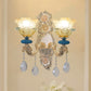 Frendorf | 1/2-Bulb Bloemen Wandlamp Armatuur Traditionele Gouden Afwerking Kristal Wandgemonteerde Verlichting