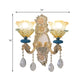Frendorf | 1/2-Bulb Bloemen Wandlamp Armatuur Traditionele Gouden Afwerking Kristal Wandgemonteerde Verlichting