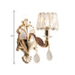 Frendorf | Gold Einzelne Glühbirne Wand Sconces Licht Modernismus Kristallblock Kleine Trommel Schirm Wandlampe