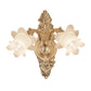 Frendorf | Frosted White Glass Bluebells Wandlamp Traditionele 1/2-Kop Familie Kamer Wand Sconces in Goud