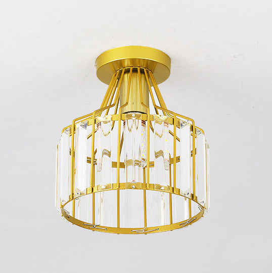 Frendorf | LustraVive Kristall-Deckenleuchte | Modernes Kuppeldesign | 1-Licht Semi-Flush Mount | Zeitlose Eleganz für Ihr Zuhause