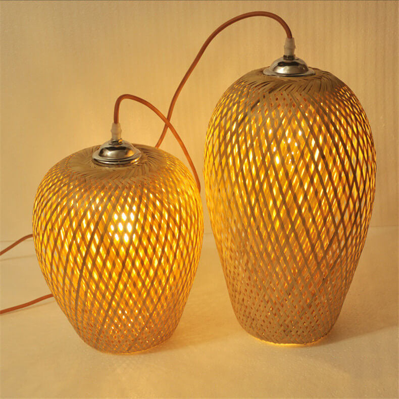 Frendorf | BambooHaven Hängeleuchte | Rustikaler Stil | Handgefertigt | Umweltfreundliche Bambuslampe | Dekorative Pendelleuchte