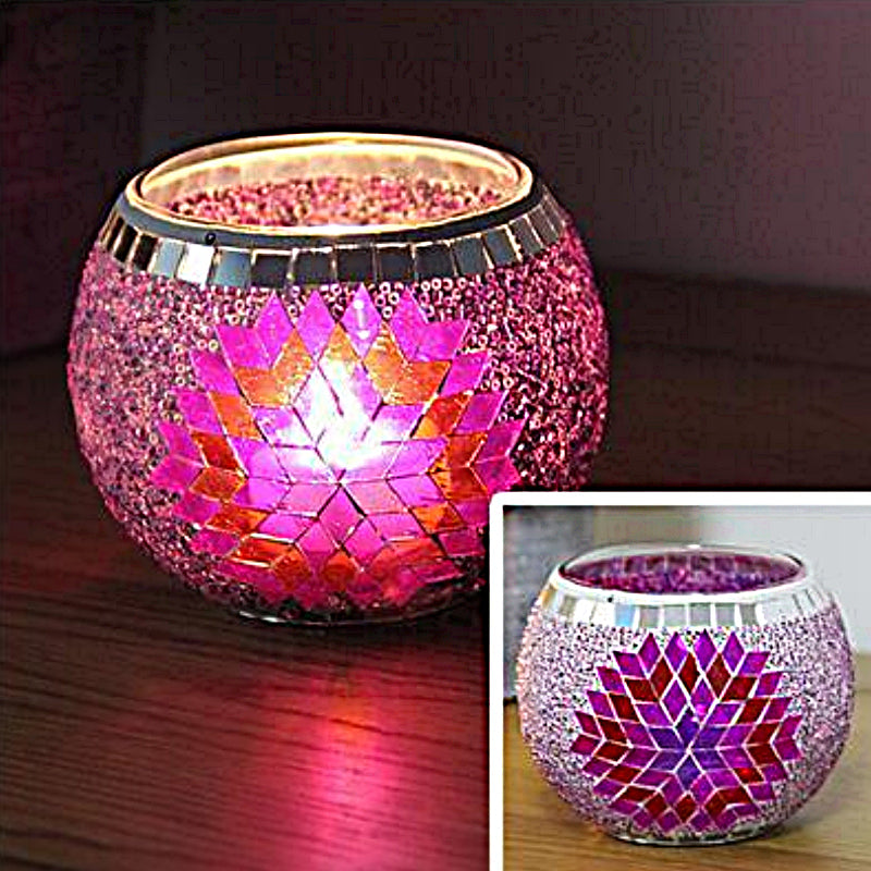 Frendorf Europäischer Retro Glas Mosaik Teelichthalter