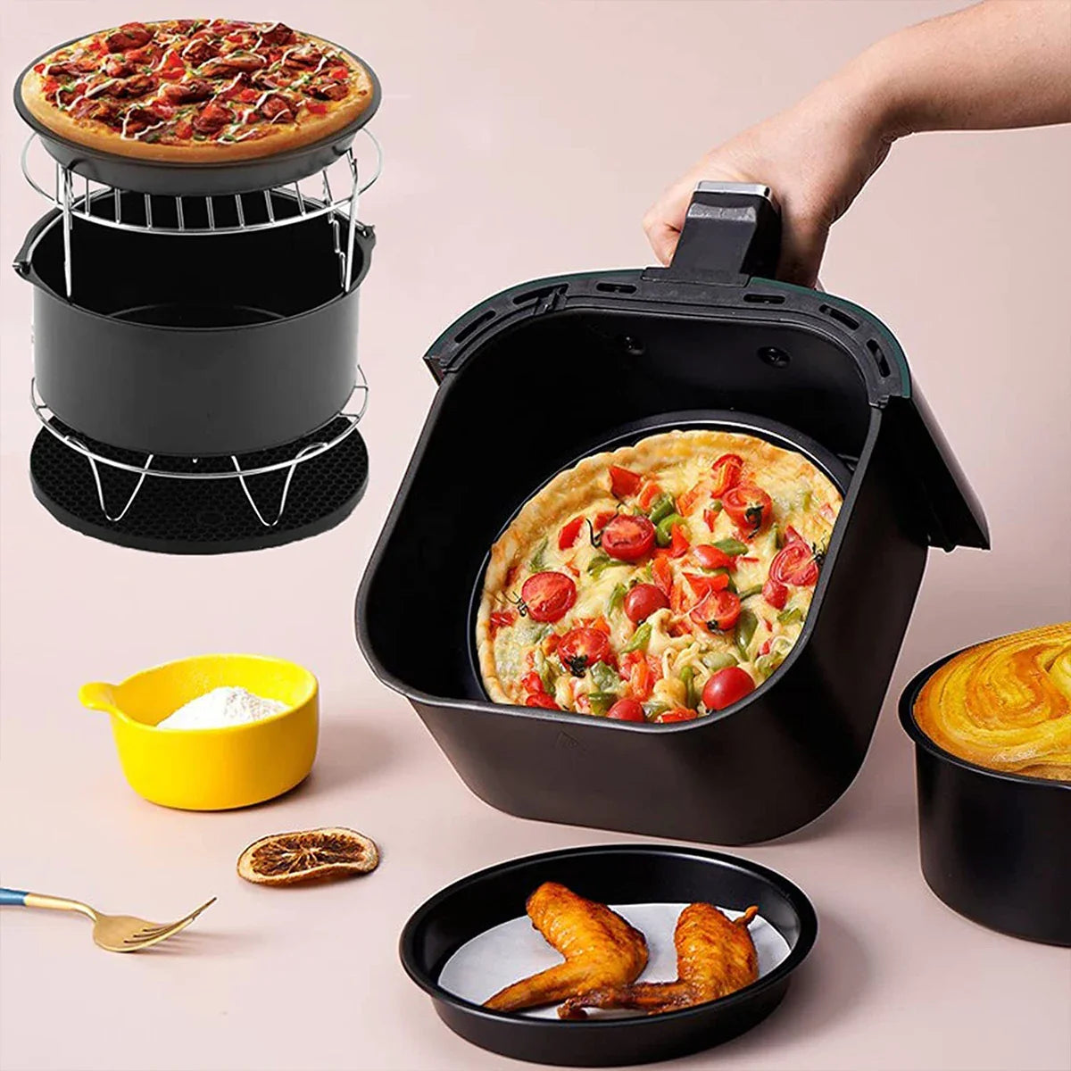 Frendorf | AirFryChef | Heißluftfritteuse Zubehör Set | Einfach und Vielseitig | Verändern Sie Ihre Küche