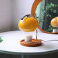 Frendorf | Melva Vintage Glasdom-Lampe mit Holzsockel | Schmelzendes Wachs | Dimmer | Stimmungslicht | Deko für Zuhause