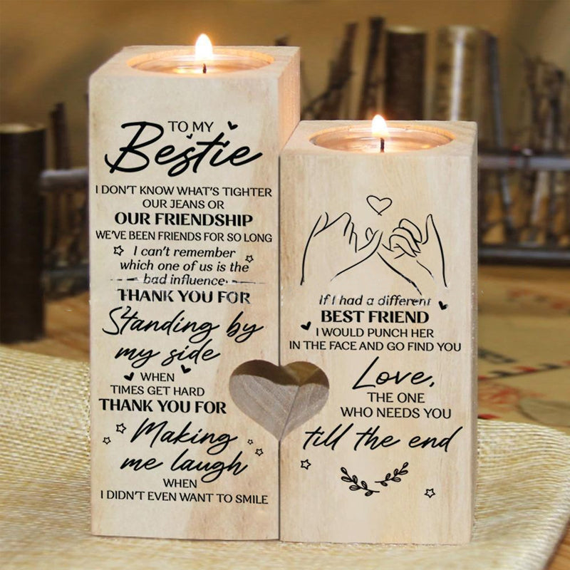 Frendorf | Smile A Lot More - Holzkerzenhalter mit Kerze Geschenk für Ihre Lieben
