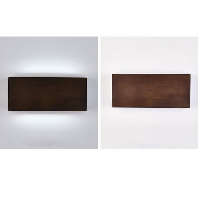 Frendorf | WabiLight Japanische Wabi-Sabi Holz-LED Wandlampe | Rechteckig oder Quadratisch | Warmes Ambiente