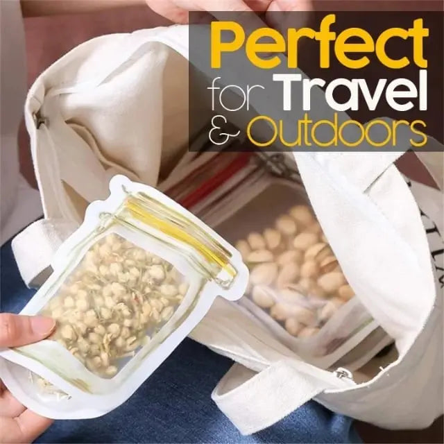 Frendorf | 10+10  | Wiederverwendbare Ziplock-Beutel im Einmachglas-Design