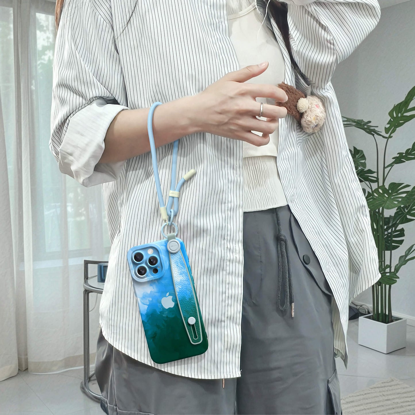 Frendorf | Blau Schwarz | Multifunktionale Handgelenktasche für iPhone-Serie