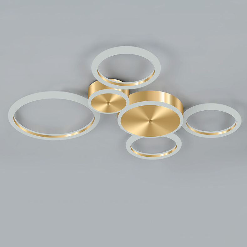 Frendorf | AurumGlow LED Deckenleuchte | Modernes Golden Circle Design | Acryl Flush Mount | Luxus Beleuchtung