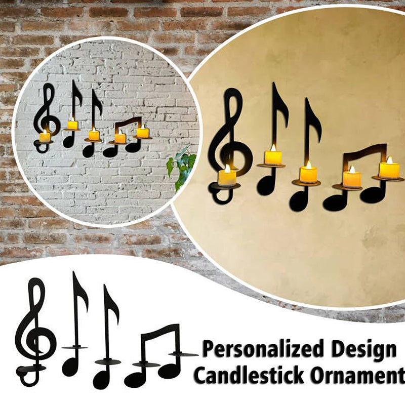 Schwarze Musiknoten Wandlampe