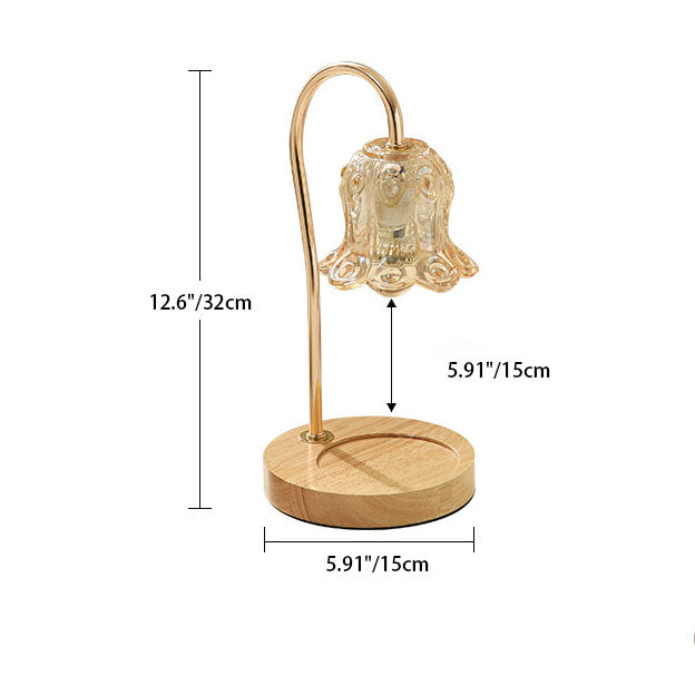 Frendorf | ValoraGlow Tischlampe | Modernes Holzdesign | Maiglöckchen-Stil | 1-flammig & Dimmbar