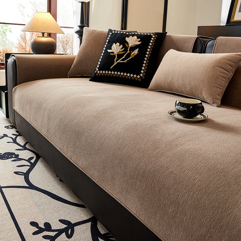 Einfarbige Chenille Sofa-Matte Couchbezug