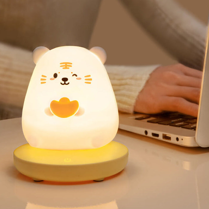 Kreative Silikon Tier USB Wiederaufladbare Nachtlampe Dekorative Tischlampe