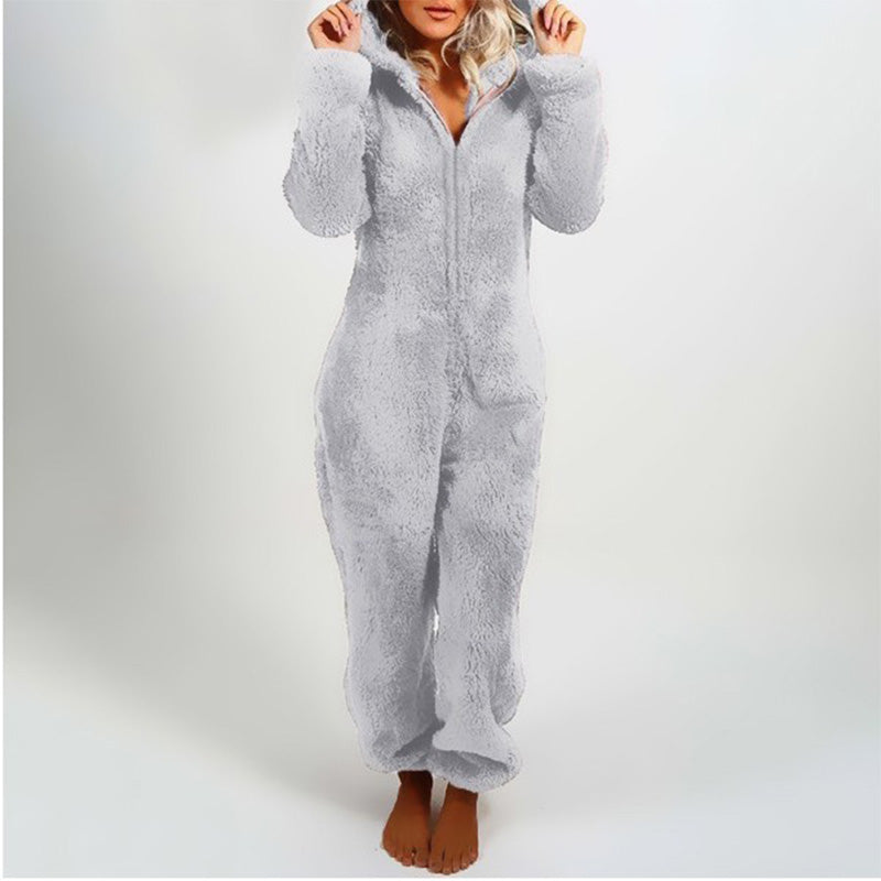 Frendorf | Plüsch-Fleece-Strampler, einteiliger Pyjama für Damen