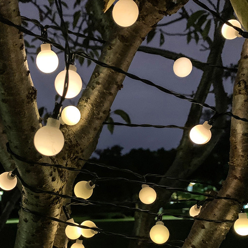 Frendorf | Moderne Art Deco wasserdicht Solar PVC Gummi Acryl Schnee Biene Ball Kristall Ball Tropfen LED Lichterkette Außenbeleuchtung für Garten