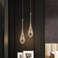 Zeitgenössische Luxus Aluminium Wasser Tropfen Kristall LED Pendelleuchte Für Wohnzimmer