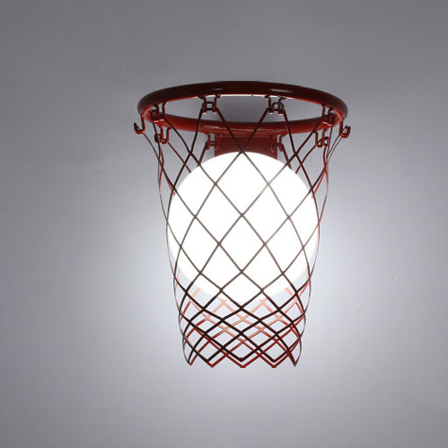 Frendorf | Slamora Kinder Wandleuchte | Basketballkorb Design | Glas & Metall | Art Déco Stil | Schlafzimmerlicht