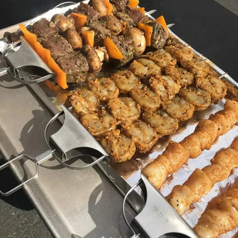Frendorf | 3-Way Grill Skewers, Stainless Steel Skewers for BBQ