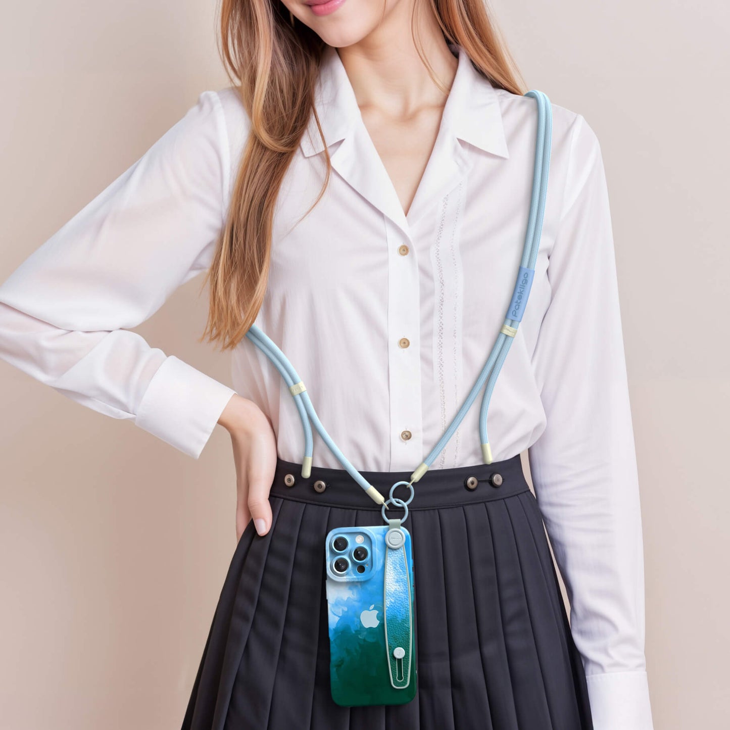 Frendorf | Blau Schwarz | Multifunktionale Handgelenktasche für iPhone-Serie