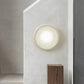 Frendorf | ZenBowl Japanische Wandleuchte | Runde Harz- & Glas-Design | 1-flammig | Traditioneller Stil für Wohnzimmer