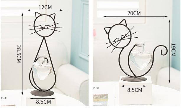 Frendorf | CatBloom – Katzen Pflanzstation mit Glasvase | Herz-Design | Pflanzenvermehrung | Dekoratives Highlight