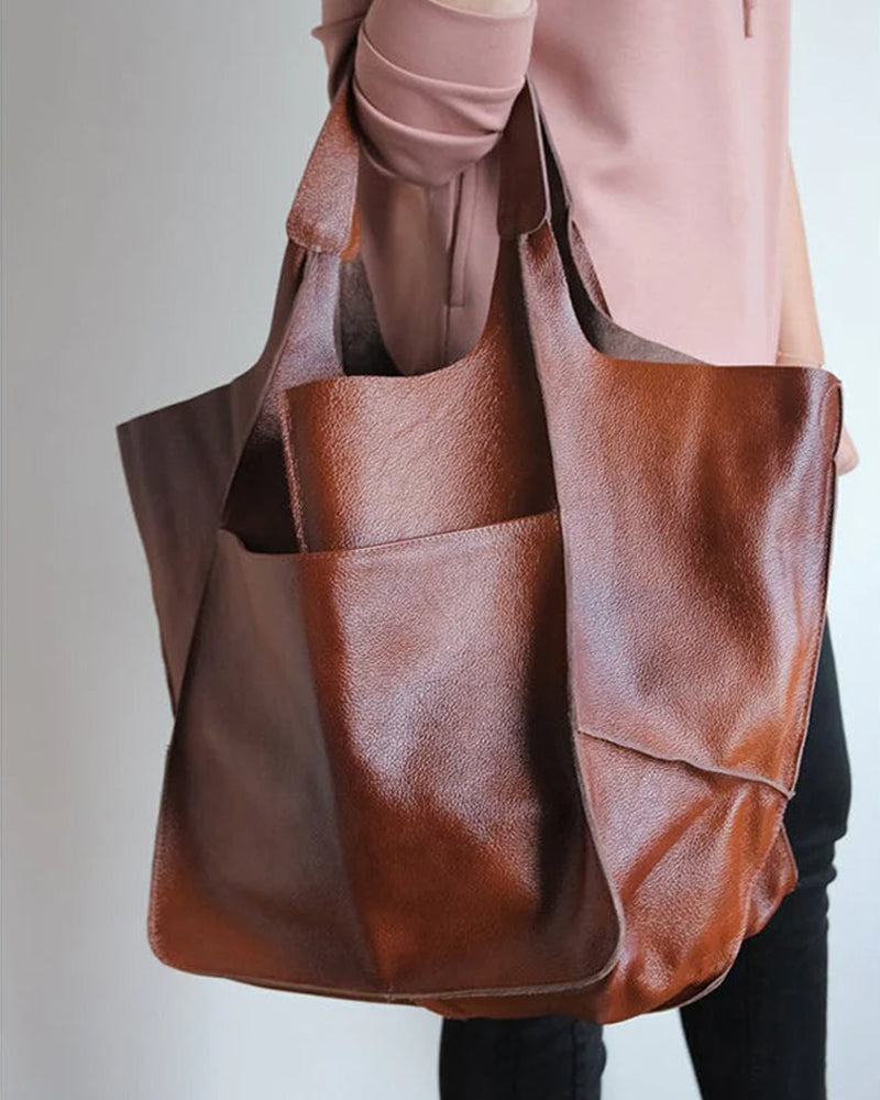 Frendorf | Chic & Nachhaltige Ledertasche mit Großer Kapazität - Elegante, Vielseitige Damenhandtasche