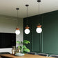 Frendorf | LumiHaus Deckenleuchte Holz | Japanisch-Nordisches Design | Glas Kugel | Warmes Stimmungslicht