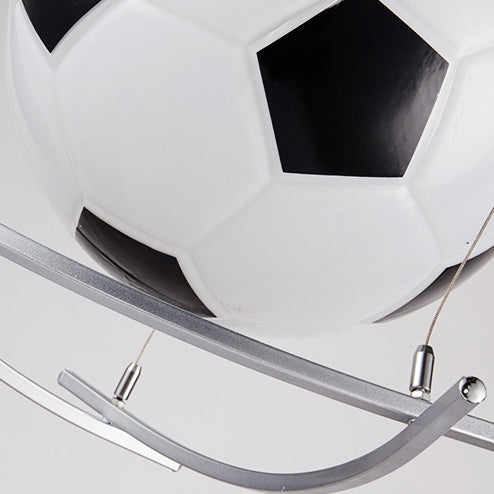 Frendorf | GoalLight Fußball Kinderzimmer Pendelleuchte | Kreatives Design | Glas & Eisen | 1-flammige Hängeleuchte