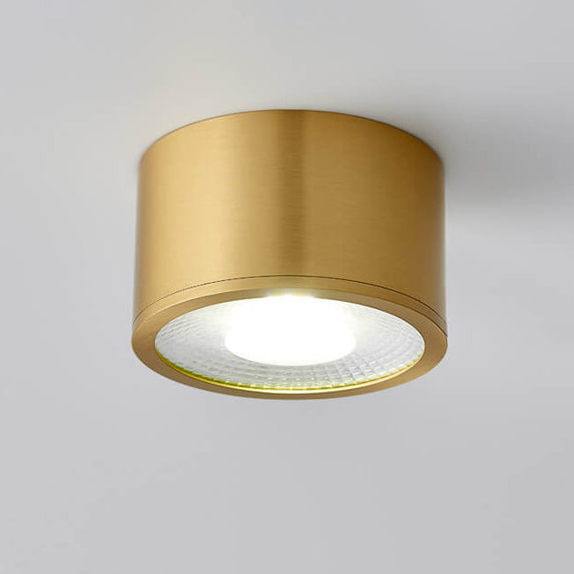 Frendorf | LumaBrass LED Deckenstrahler | Zylindrisches Design | Moderne Flush Mount Beleuchtung | Neutralweiß (4000K)