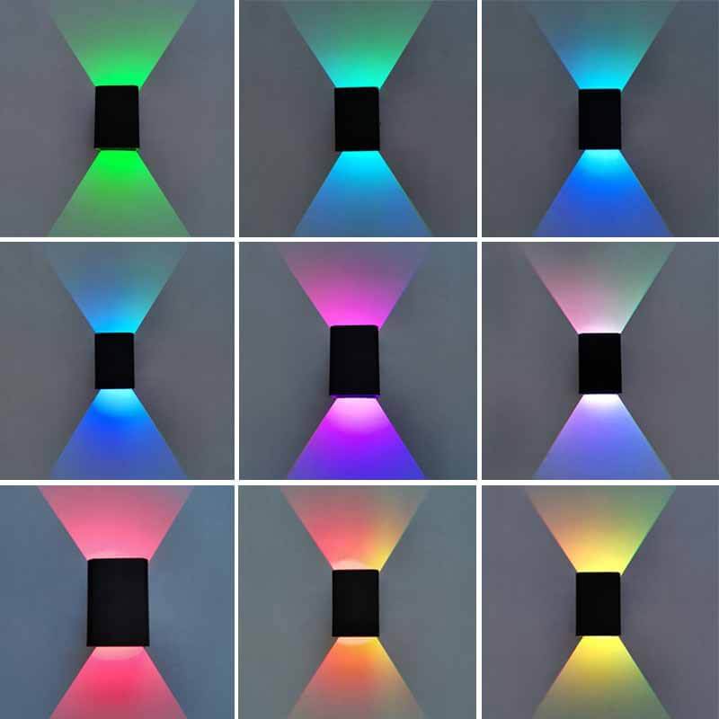 Frendorf | GlowSquare Moderne Aluminium LED Wandleuchte | RGB & Weißlicht | Quadratisches Design | Stimmungslicht