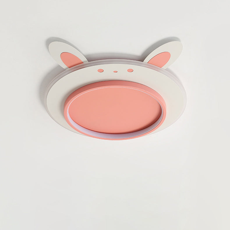 Moderne Einfachheit Kinder Eisen Acryl Kaninchen Runde LED Deckenleuchte Für Schlafzimmer