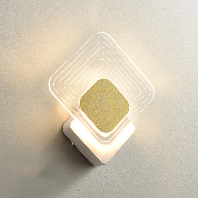 Frendorf | Luxoria Geo LED Wandleuchte | Goldenes Geometrisches Design | Acryl & Modern | Warmes Licht
