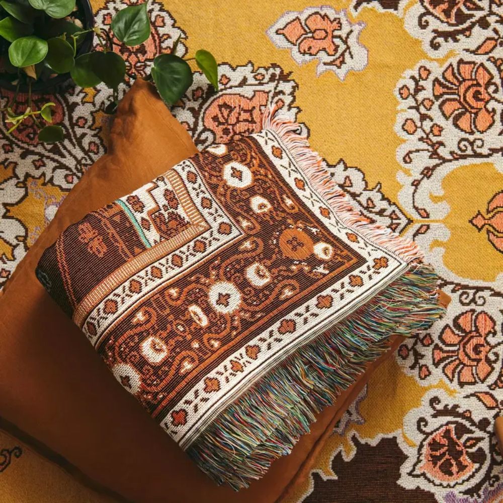 Frendorf | Boho Chic Gemusterte Wurfdecke