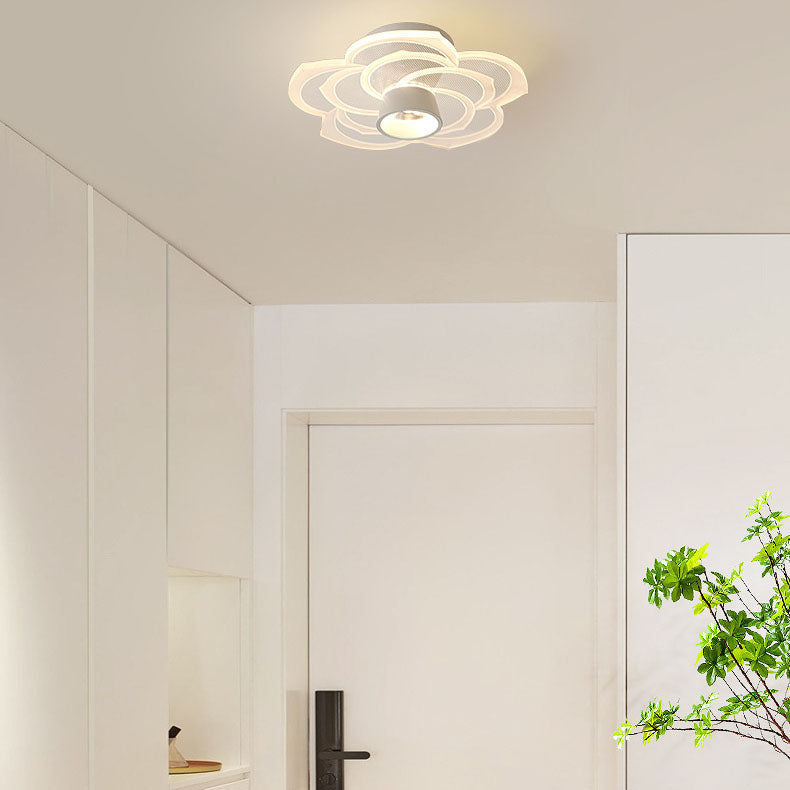 Frendorf | Bloomora Minimalistische LED-Deckenleuchte | Rosendesign | Runde Acryl-Lampe | Stimmungslicht für Wohnzimmer