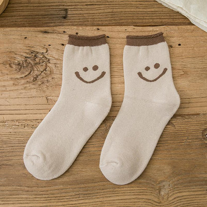 Frendorf | Liebliche Smile Face Baumwollsocken, 5 Paare
