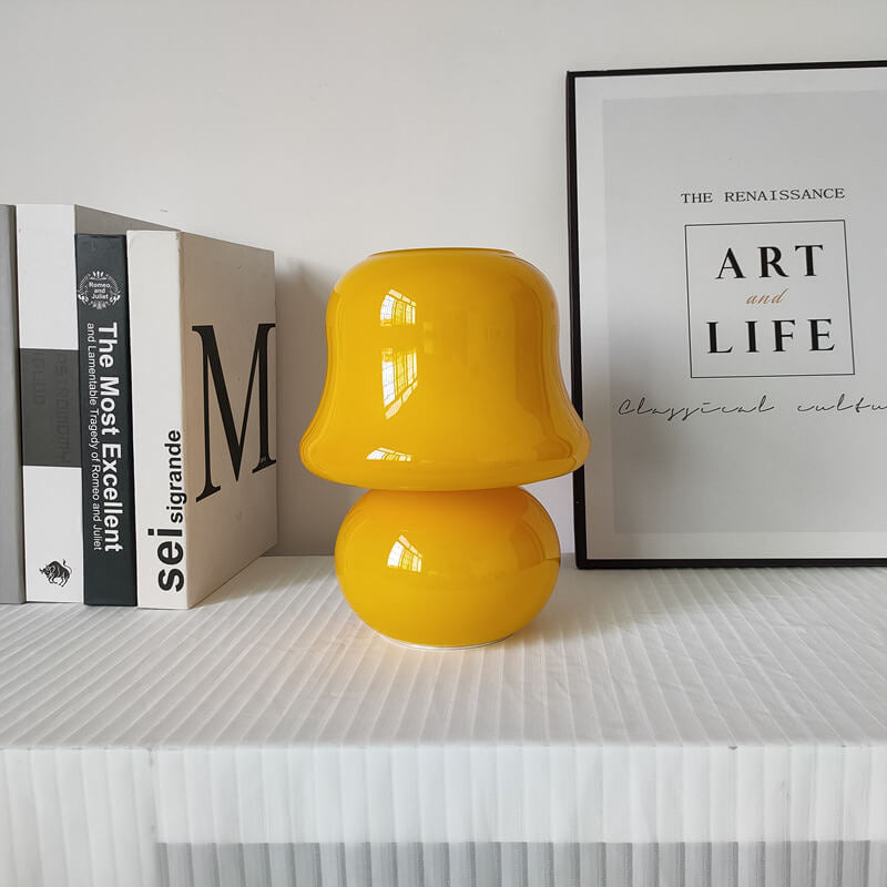 Frendorf | MushLume Glas Tischlampe | Französisches Design | Handgefertigt | Pilzform | Deko & Beleuchtung